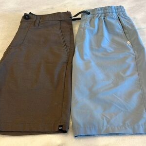 Two Pairs of Boy's Size Large Shorts Surf Billabong Quicksilver